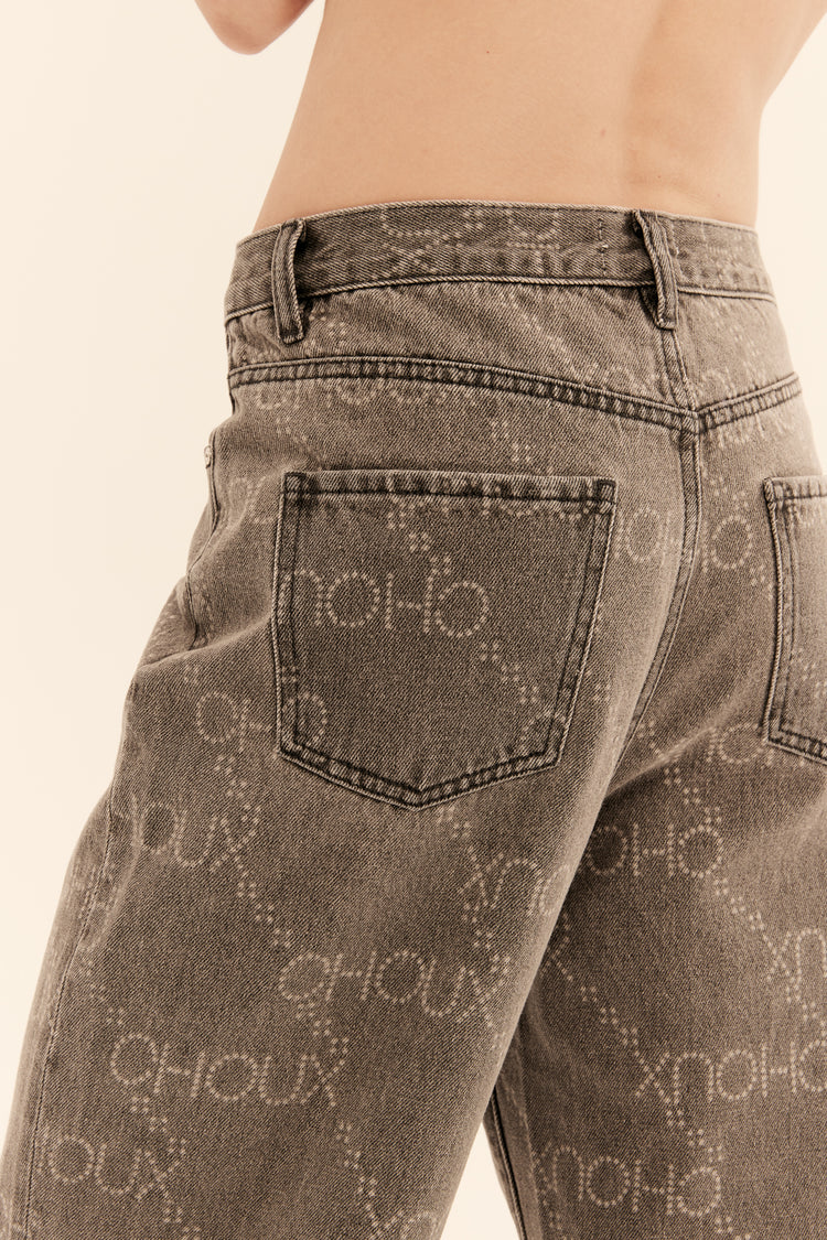 Straight cut jeans (CHOUX-effect), gray