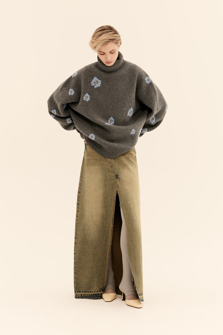 Turtleneck sweater ((I can buy myself flowers)), grey
