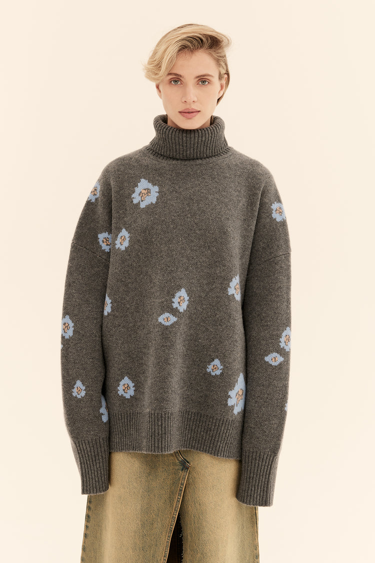 Turtleneck sweater ((I can buy myself flowers)), grey