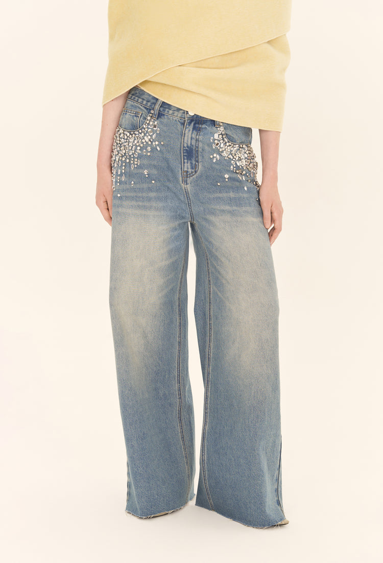 Jeans with strasses (Carrie Bradshaw), blue