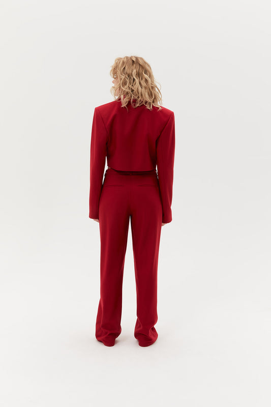 Cropped jacket ((Money Magnet suit)), red