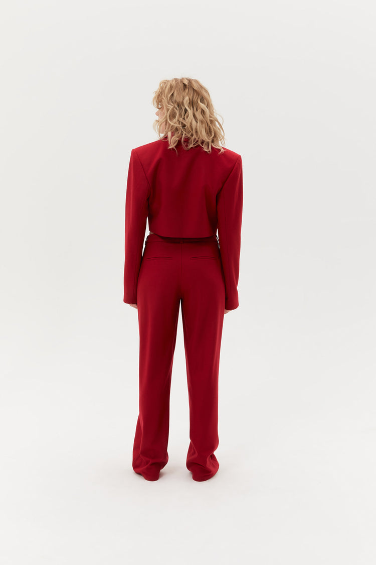 Pants with tucks (Money Magnet suit), red