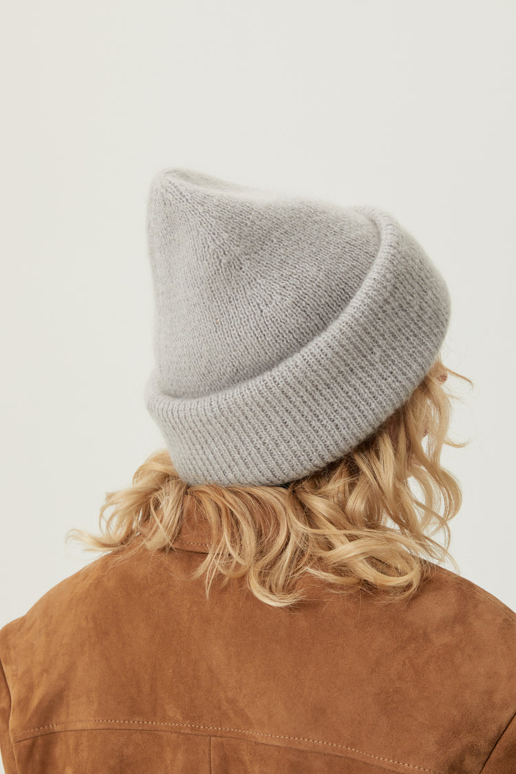 Gray wool and mohair hat