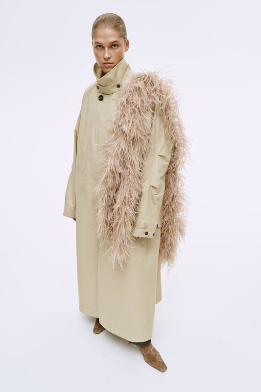 Trench coat with feathers (Fairy Godmother), beige