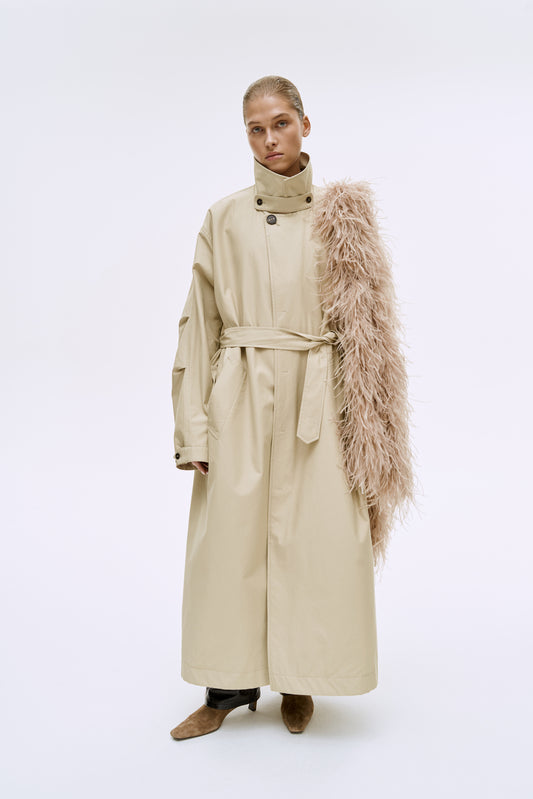 Trench coat with feathers (Fairy Godmother), beige