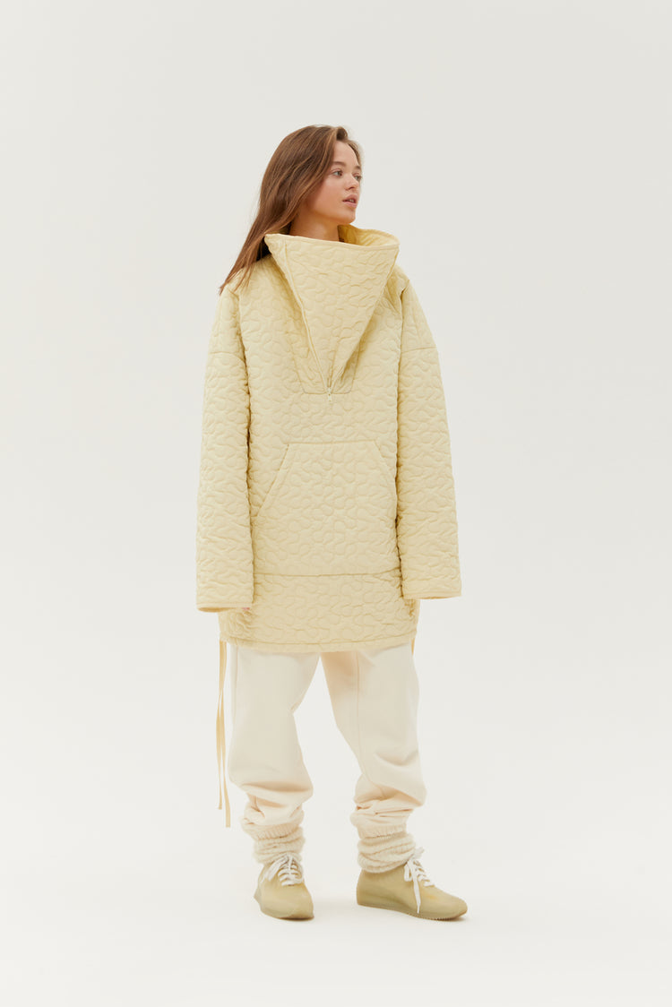 Cold-weather anorak (((Not stuffy))), creamy color