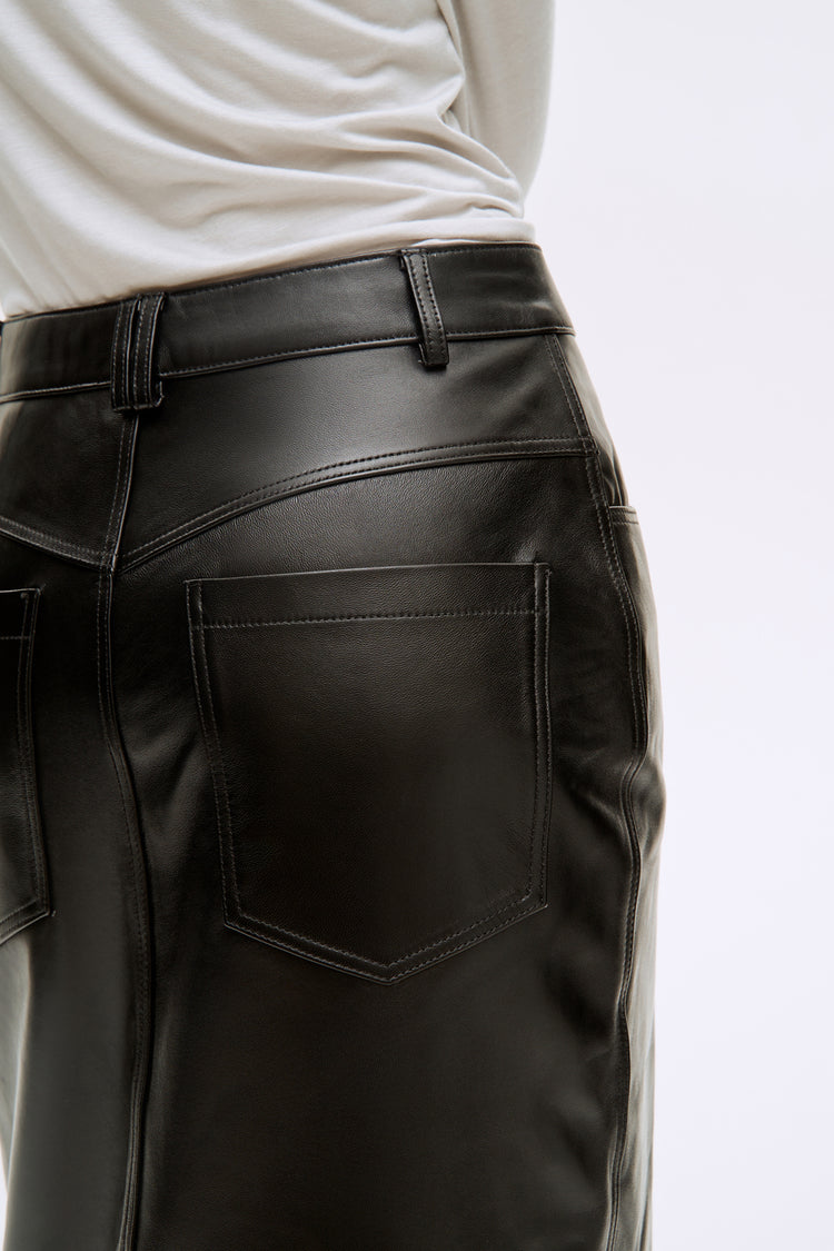 Leather maxi skirt (Black mamba), black